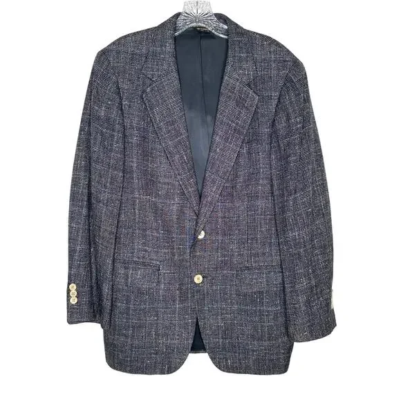 Vintage Barrister for Wallachs Pure Silk Tweed Blazer Made in USA large